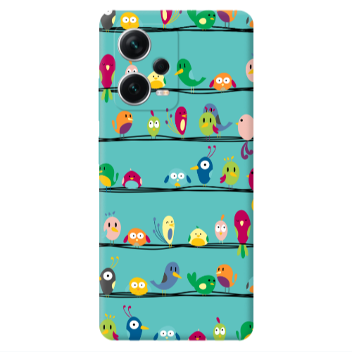 Xiaomi Poco X5 birds Turquoise Colored Silicone TPU Θήκη