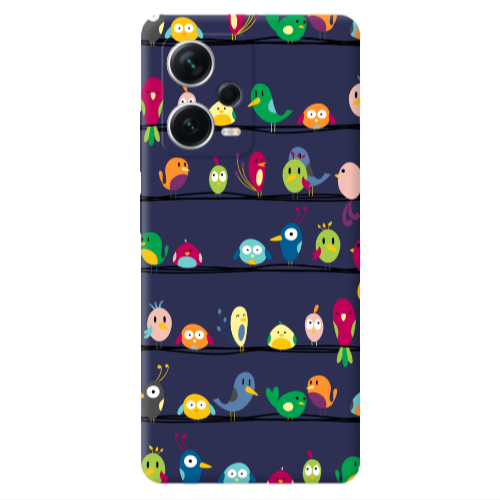 Xiaomi Poco X5 birds Dark blue Colored Silicone TPU Θήκη