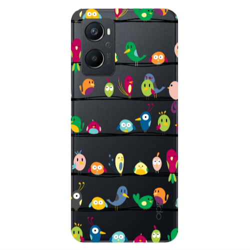 Oppo A 96 birds Transparent Silicone TPU Θήκη
