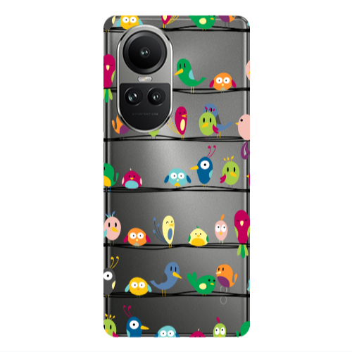 Oppo Reno10 5G birds Transparent Silicone TPU Θήκη