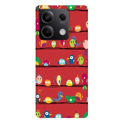 Xiaomi Redmi Note 13 5G birds Red Colored Silicone TPU Θήκη