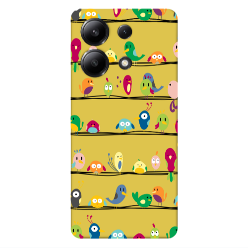 Xiaomi Redmi Note 13 4G birds Yellow Colored Silicone TPU Θήκη