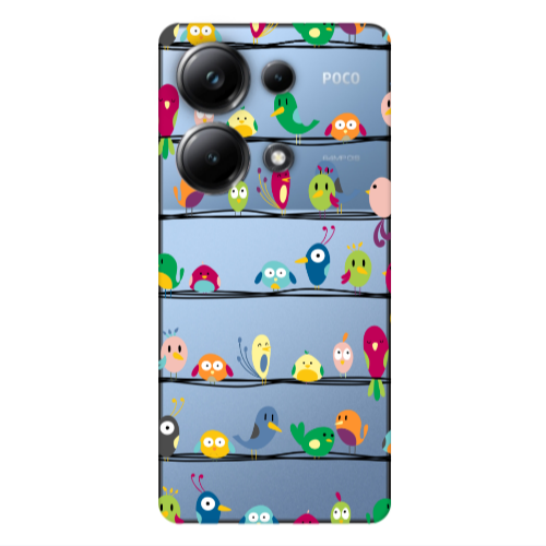 Xiaomi Poco M6 Pro 4G birds Transparent Silicone TPU Θήκη