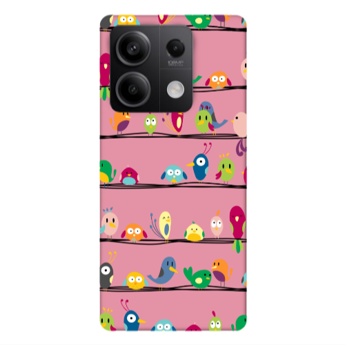 Xiaomi Redmi Note 13Pro 5G birds Pink Colored Silicone TPU Θήκη