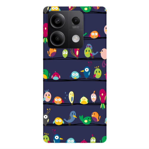 Xiaomi Redmi Note 13Pro 5G birds Dark blue Colored Silicone TPU Θήκη