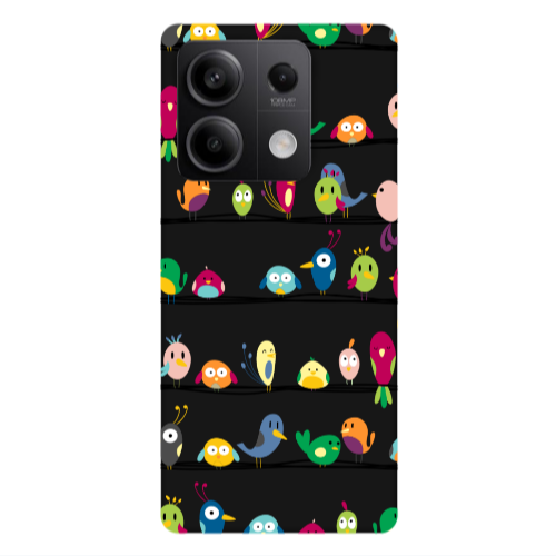 Xiaomi Redmi Note 13Pro 5G birds Black Colored Silicone TPU Θήκη