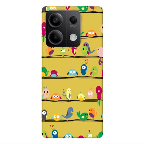 Xiaomi Redmi Note 13Pro 5G birds Yellow Colored Silicone TPU Θήκη