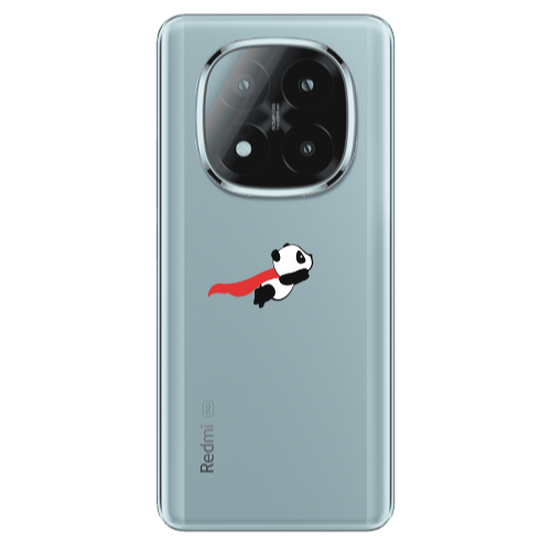 Xiaomi Redmi Note 14 Pro + 5g kite flying panda Transparent Silicone TPU Θήκη