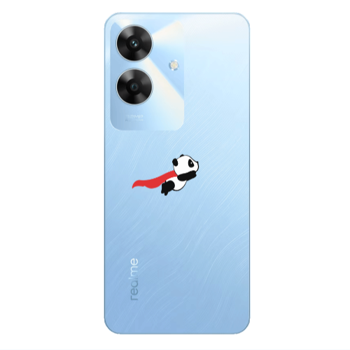 Realme Note 60 kite flying panda Transparent Silicone TPU Θήκη