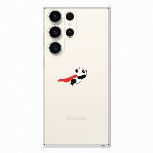 Samsung S25 Ultra kite flying panda Transparent Silicone TPU Θήκη