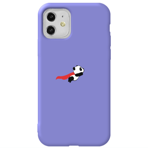 Apple iPhone 11  kite flying panda Purple Colored Silicone TPU Θήκη