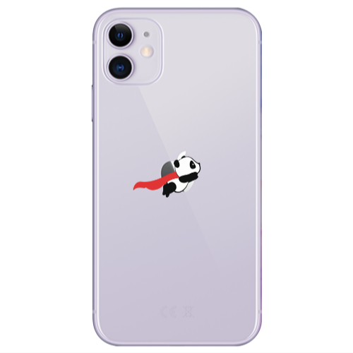 Apple iPhone 11  kite flying panda Transparent Silicone TPU Θήκη