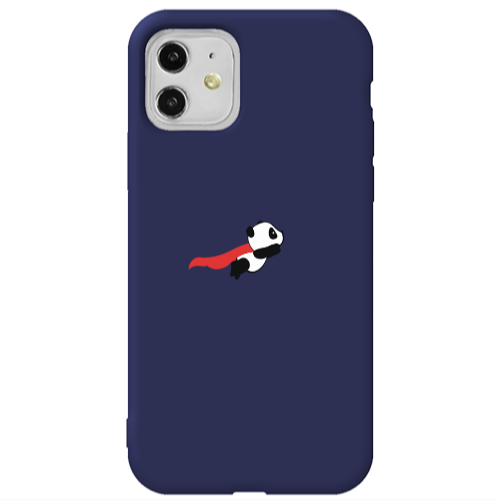 Apple iPhone 11  kite flying panda Dark blue Colored Silicone TPU Θήκη