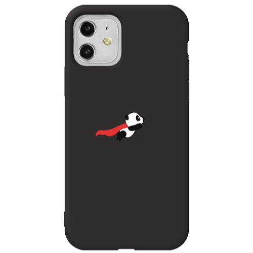 Apple iPhone 11  kite flying panda Black Colored Silicone TPU Θήκη