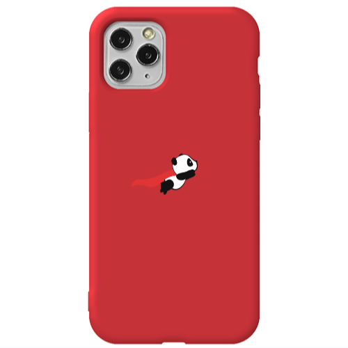 Apple iPhone 11 Pro kite flying panda Red Colored Silicone TPU Θήκη