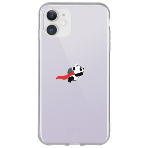 Apple iPhone 12 kite flying panda Transparent Silicone TPU Θήκη