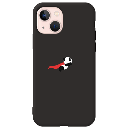 Apple iPhone 13 kite flying panda Black Colored Silicone TPU Θήκη