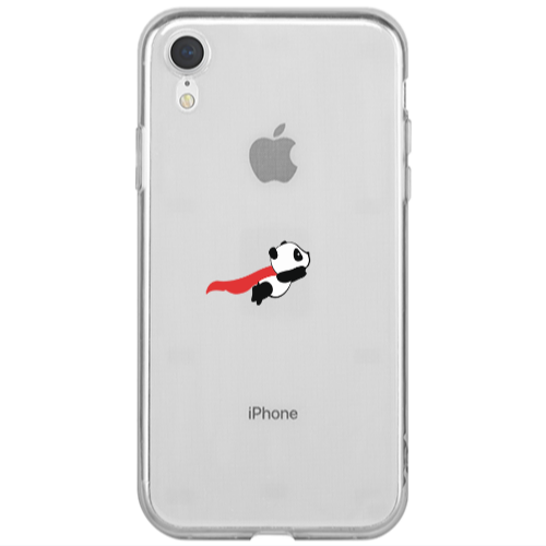 Apple iPhone Xr kite flying panda Transparent Silicone TPU Θήκη