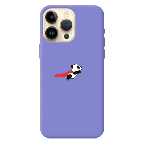 Apple iPhone 13 Pro Max kite flying panda Purple Colored Silicone TPU Θήκη