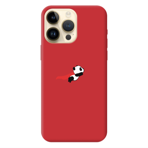 Apple iPhone 13 Pro Max kite flying panda Red Colored Silicone TPU Θήκη