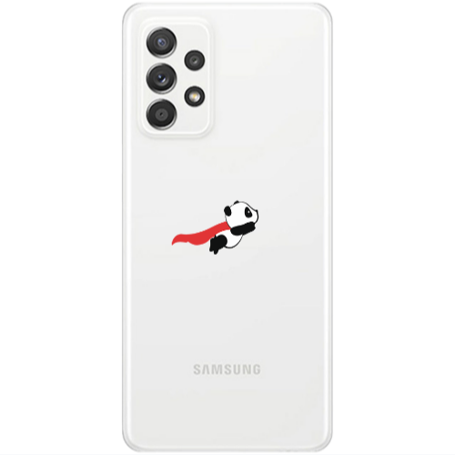 Samsung A52 kite flying panda Transparent Silicone TPU Θήκη