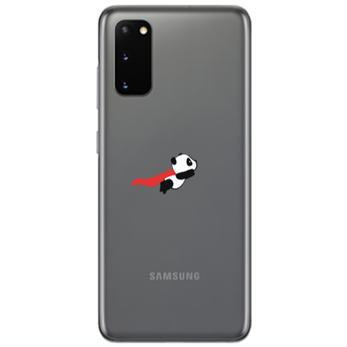 Samsung S20 kite flying panda Transparent Silicone TPU Θήκη