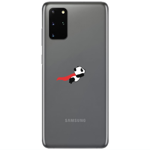 Samsung S20 Plus kite flying panda Transparent Silicone TPU Θήκη