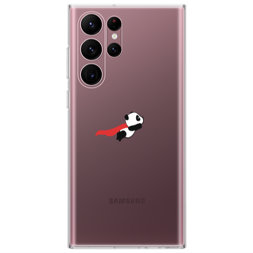 Samsung S22 Ultra kite flying panda Transparent Silicone TPU Θήκη