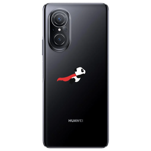 Huawei Nova 9 SE kite flying panda Transparent Silicone TPU Θήκη