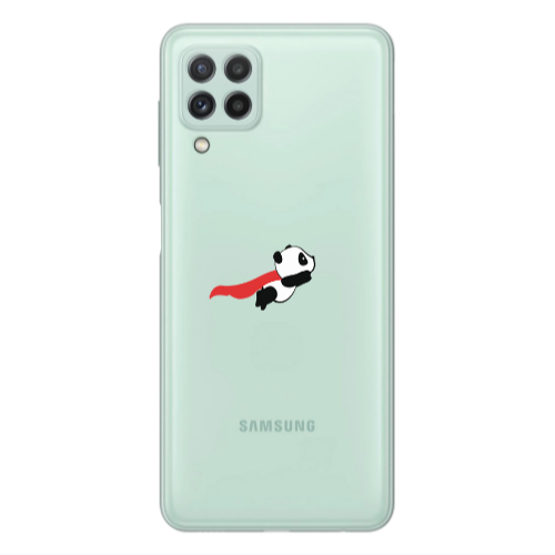Samsung A22 4G kite flying panda Transparent Silicone TPU Θήκη