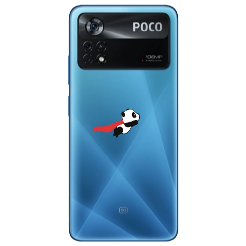 Xiaomi Poco X4 Pro kite flying panda Transparent Silicone TPU Θήκη