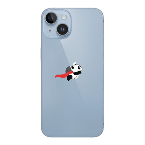 Apple iPhone 14  kite flying panda Transparent Silicone TPU Θήκη