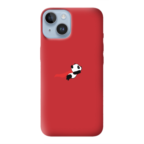 Apple iPhone 14 Plus kite flying panda Red Colored Silicone TPU Θήκη