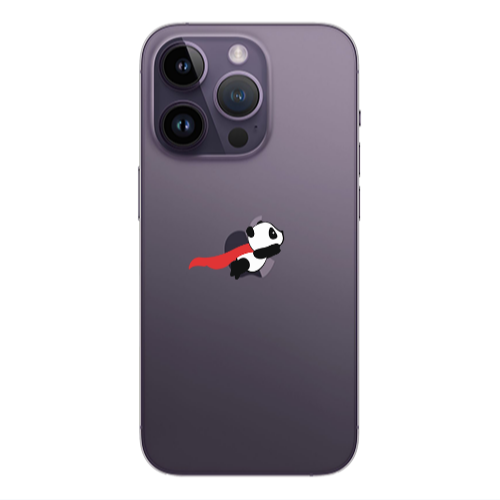 Apple iPhone 14 Pro  kite flying panda Transparent Silicone TPU Θήκη