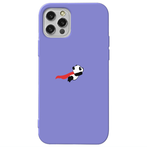Apple iPhone 13 Pro kite flying panda Purple Colored Silicone TPU Θήκη