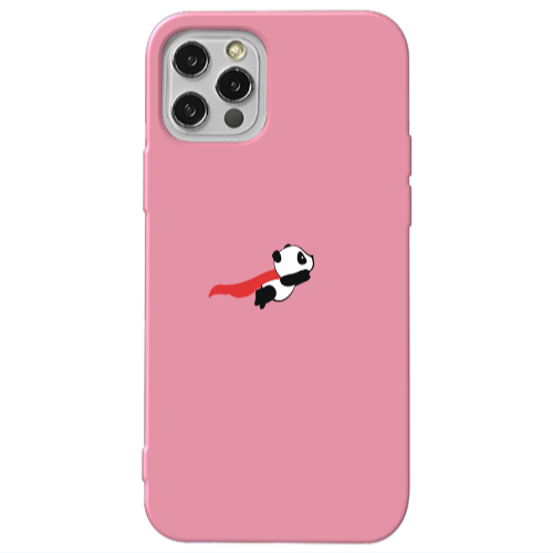 Apple iPhone 13 Pro kite flying panda Pink Colored Silicone TPU Θήκη