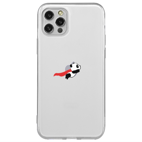 Apple iPhone 12 Pro kite flying panda Transparent Silicone TPU Θήκη