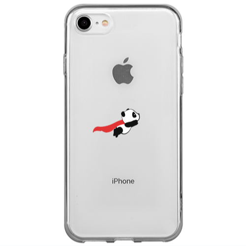 Apple iPhone 7 kite flying panda Transparent Silicone TPU Θήκη