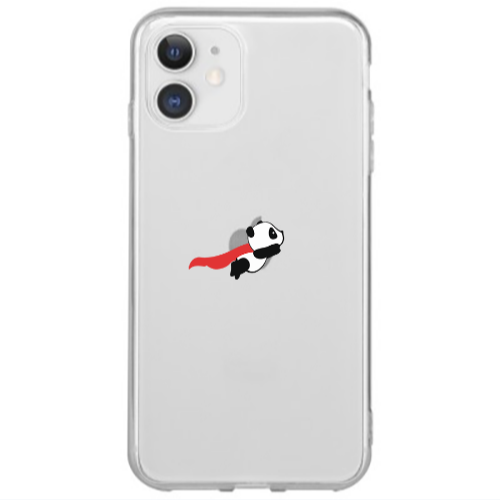 Apple iPhone 12 Mini kite flying panda Transparent Silicone TPU Θήκη