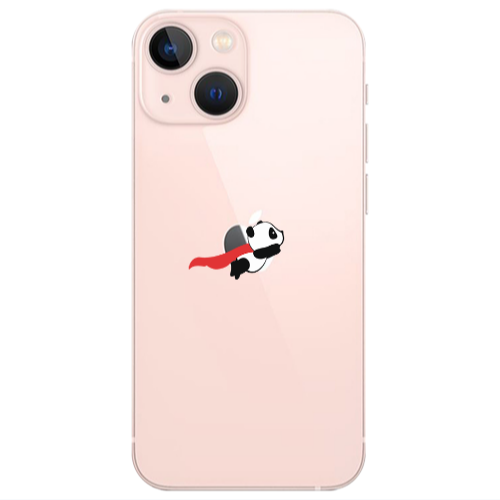 Apple iPhone 13 Mini kite flying panda Transparent Silicone TPU Θήκη