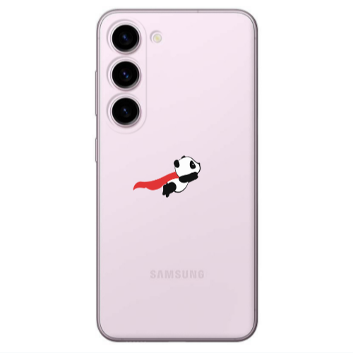 Samsung S23 kite flying panda Transparent Silicone TPU Θήκη