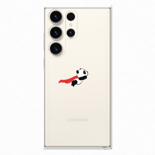 Samsung S23 Ultra kite flying panda Transparent Silicone TPU Θήκη