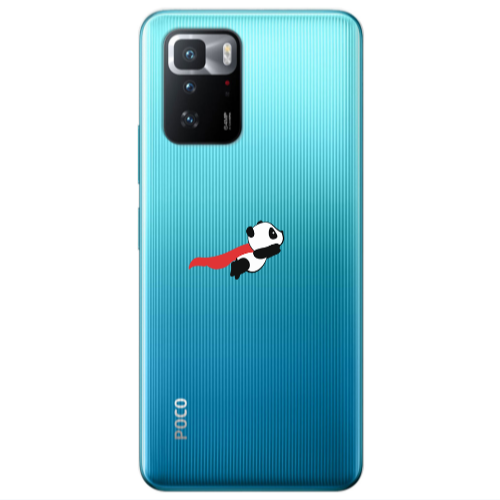 Xiaomi Poco X3 GT kite flying panda Transparent Silicone TPU Θήκη