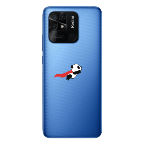 Xiaomi Poco C40 kite flying panda Transparent Silicone TPU Θήκη