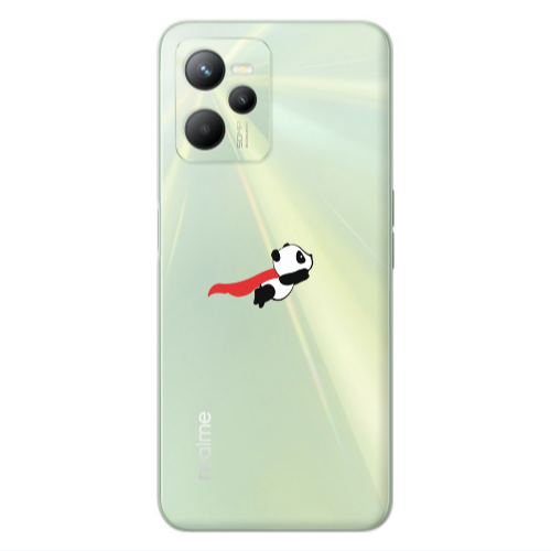 Realme C35 kite flying panda Transparent Silicone TPU Θήκη