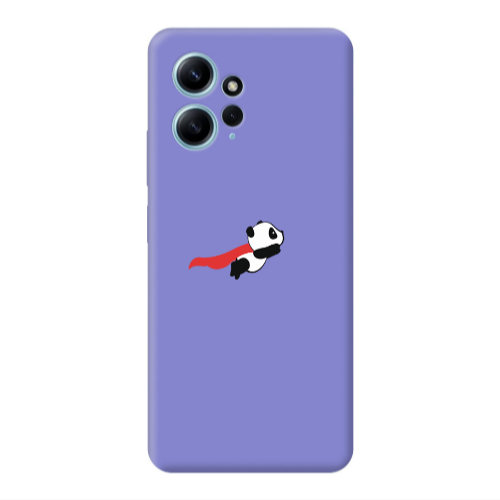 Xiaomi Redmi Note 12 4G kite flying panda Purple Colored Silicone TPU Θήκη