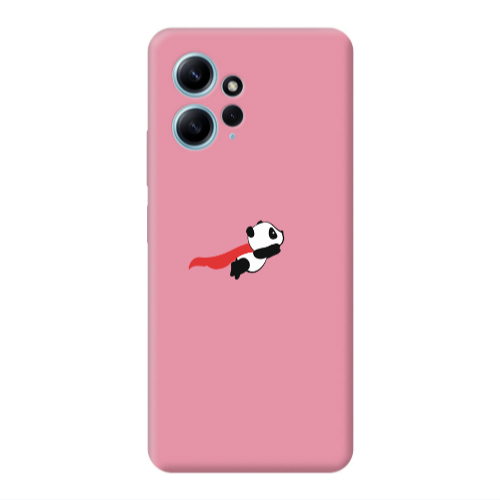 Xiaomi Redmi Note 12 4G kite flying panda Pink Colored Silicone TPU Θήκη