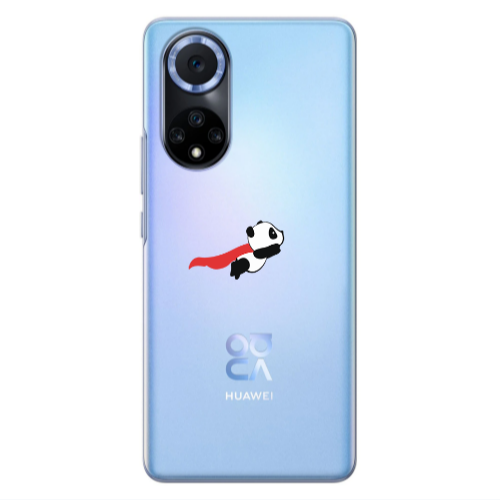 Huawei Nova 9 kite flying panda Transparent Silicone TPU Θήκη