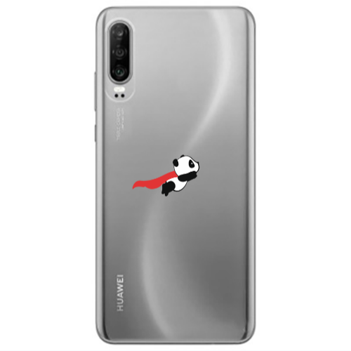 Huawei P30 kite flying panda Transparent Silicone TPU Θήκη