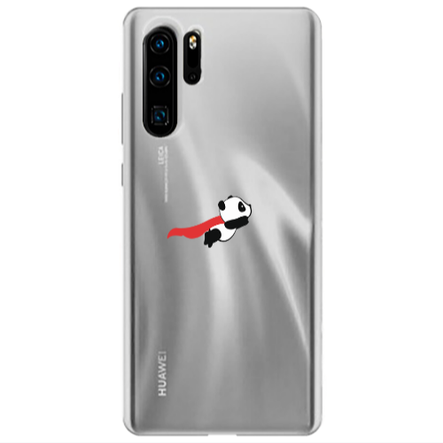 Huawei P30 Pro kite flying panda Transparent Silicone TPU Θήκη